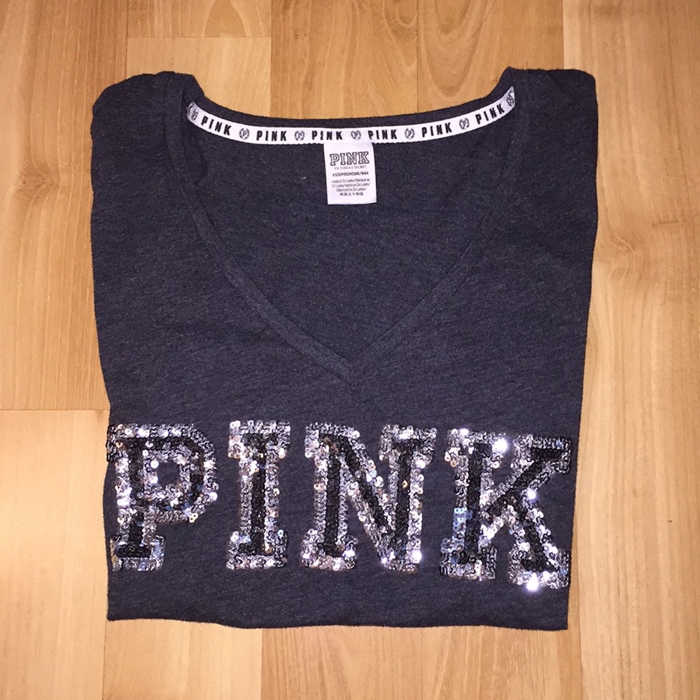 Gray sequin T-shirt by Pink (Victoria secret)